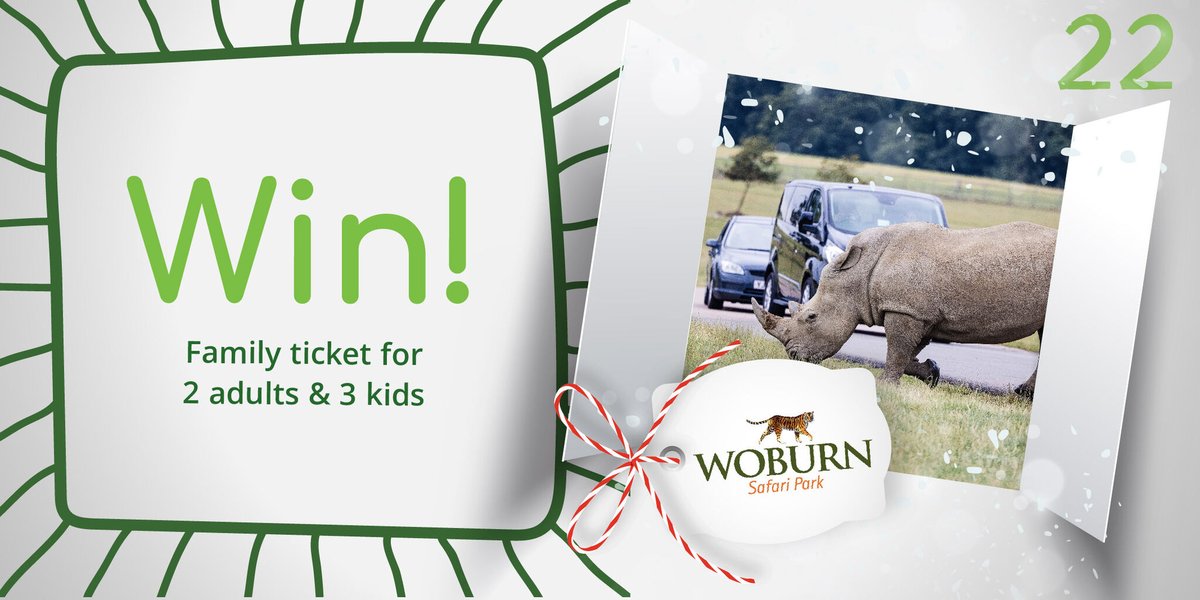Day 22 of our Christmas Advent Giveaway has arrived!
𝗪𝗜𝗡 a Family Ticket entrance to @Woburn_Safari 

To enter:
🎄 Follow Us
🎄 Retweet this Tweet
🎄 Visit bit.ly/TTTXmasDay22 for 3 more ways to enter!

#TTTAdvent #DecemberWish #Competition
