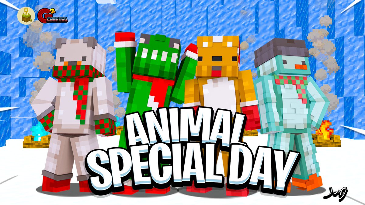 Dress up as animals and take part in the Winter festival with your squad.
+ Includes 12 skins.
+ By Keyyard Studio in partnership with <a href="/G2Crafted/">G2Crafted</a>.

minecraft.net/en-us/marketpl…