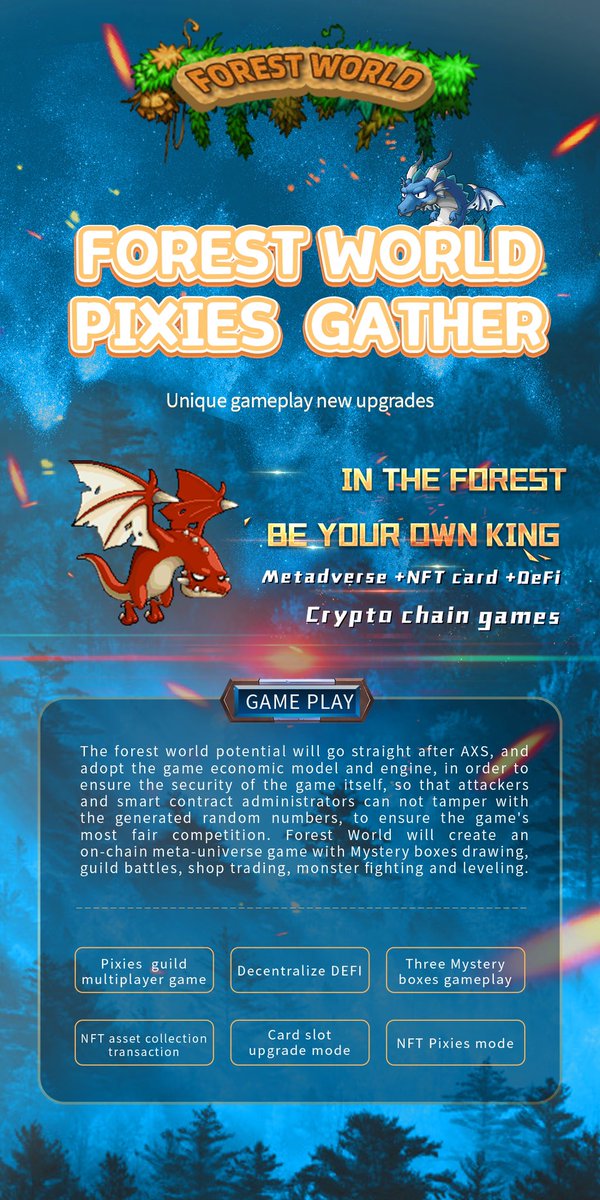 ForestWorldTale's tweet photo. How will you enjoy while playing FWT? Check this↓↓ #Metaverse #NFT #pixies #ForestWorld #GameFi #PlayToEarn https://t.co/ZaIIogTlOP