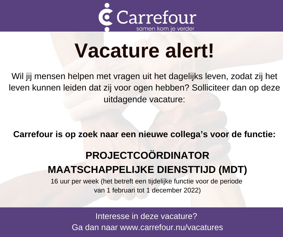 CarrefourNOP's tweet photo. VACATURE ALERT: Start jij 2022 als onze nieuwe collega? We hebben vacatures voor twee uitdagende functies!
Kijk snel op: https://t.co/1E1xQJ2tMN https://t.co/Xh1GUVtHYP