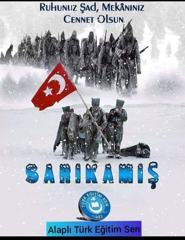 AlaplSen's tweet photo. Sarıkamış Harekâtı (22 Aralık 1914)
107 yıl önce Sarıkamış’ta kardan kefenlere bürünen aziz şehitlerimizi rahmet ve minnetle anıyoruz.
Korkusuzca ölüme yürüyen kefensiz kahramanlarımızı unutmadık, unutmayacağız!Ruhları Şâd  Mekanları Cennet Olsun... https://t.co/6bkdtnsZNu