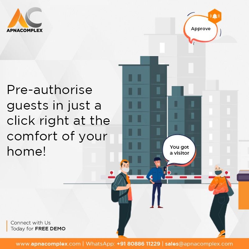 ApnaComplex's tweet photo. Expecting guests and awaiting your phone's notification to approve their arrival?
Say ciao to waiting around and pre-authorise guests using ApnaComplex!
Schedule a FREE DEMO: https://t.co/wWa5NNeAlf
#apnacomplex #gatedcommunity #preauthorization https://t.co/9ioAQrSJp8