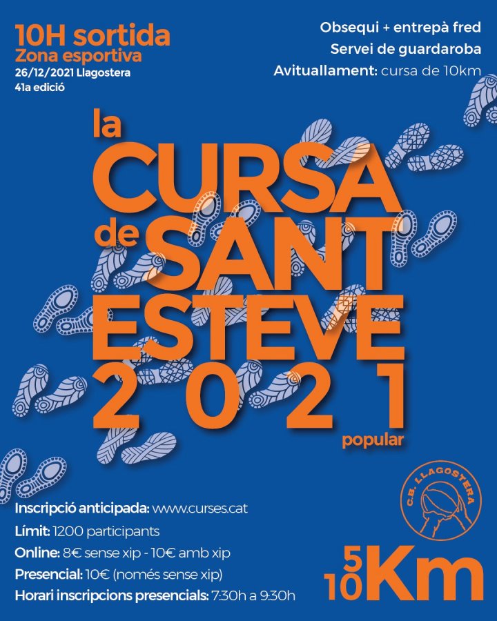 llagosteraldia's tweet photo. 🏃‍Encara no t’has inscrit a la 41a Cursa de Sant Esteve❓
✅Pots escollir 🔟km o 5⃣km‼️
🎁Bossa-regal per a tots els participants🙌

🗓️26 de desembre
⏰10h
📍Pavelló Municipal Josep Mir

👟Apunta't aquí 👉 https://t.co/iSsHg1Pg74

➕info👀👉https://t.co/7ih8bpdd4s https://t.co/nZQ8ZtTFom