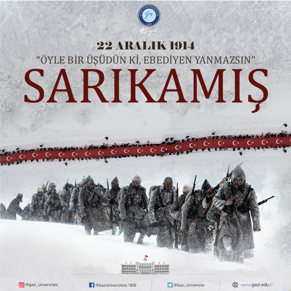 🇹🇷 Sarıkamış Harekatı'nın 107. yılında tüm şehitlerimizi saygı, rahmet ve minnetle anıyoruz.

 #sarıkamıs
