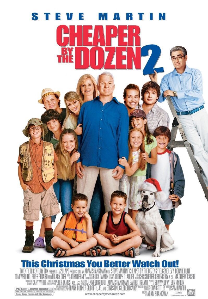 FilmNewsNos's tweet photo. 🎬MOVIE HISTORY: 16 years ago today, December 21, 2005, the movie ‘Cheaper by the Dozen 2’ opened in theaters!

@SteveMartinToGo #BonnieHunt #PiperPerabo #TomWelling #HilaryDuff #KevinGSchmidt #AlysonStoner #JacobSmith #EugeneLevy #CarmenElectra #RobbieAmell @adammshankman https://t.co/qqGYqYeAY3