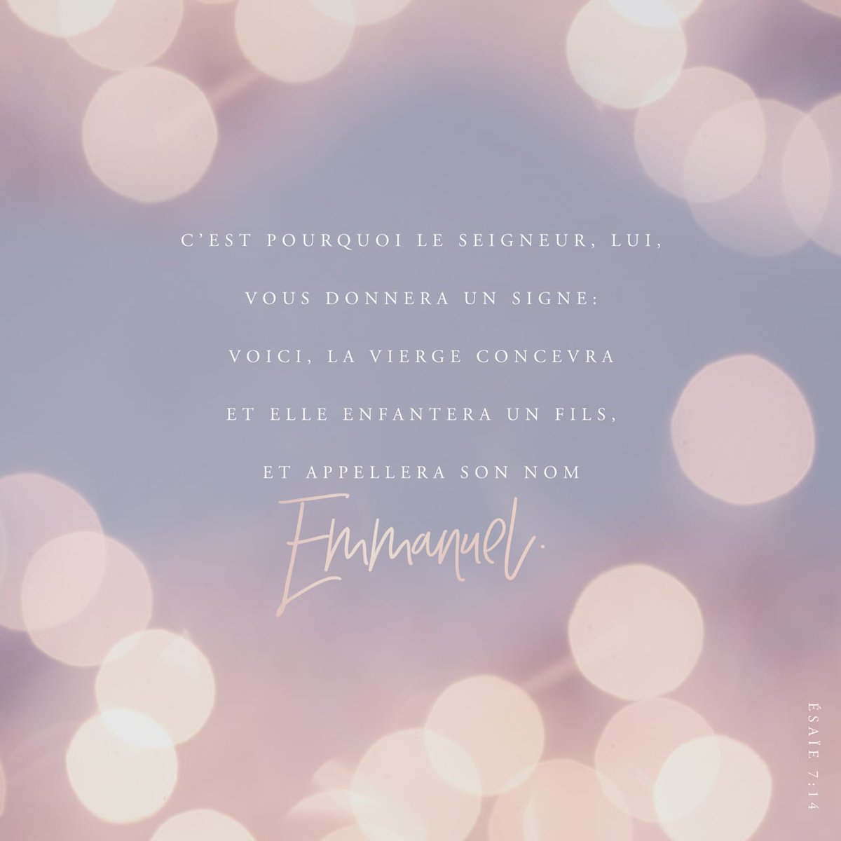 ArletteMassaga's tweet photo. Eh bien, le Seigneur lui-même vous donnera un signe: la jeune femme sera enceinte et elle mettra au monde un fils. Elle l’appellera Emmanuel, c’est-à-dire Dieu-avec-nous.
Ésaïe 7:14 PDV2017

https://t.co/dpGkSNc1Z8 https://t.co/IlzecThIjm