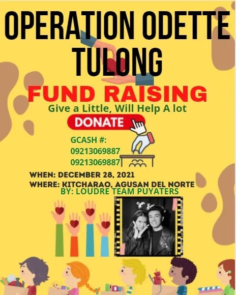 UPDATE:

As of now, we collected 15,600php
We're still accepting cash donation to help our kababayan in Agusan del Norte.
 
Maraming salamat po🙏

#OdettePHRelief
#SmallAmoutCanSaveLives
#LouDre

<a href="/louyanong/">Lou Yanong</a> 
<a href="/itsdredesu/">André</a>