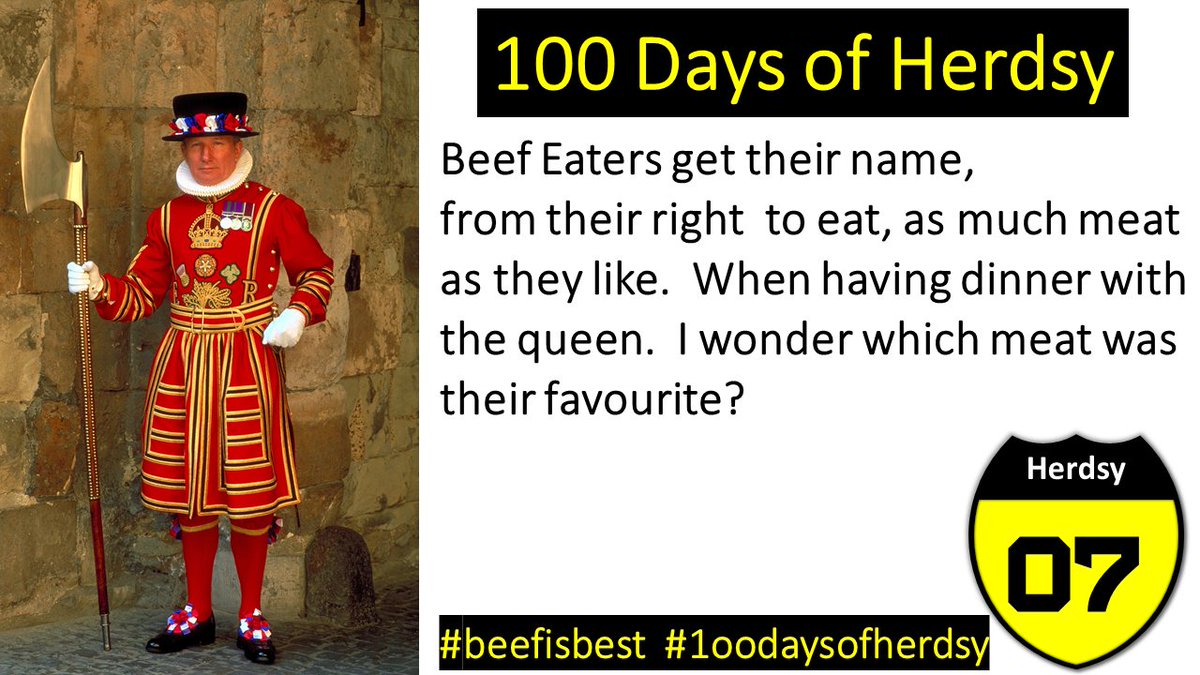 HerdsyHQ's tweet photo. Where do Beef Eaters get their name from? #100daysofherdsy #beefisbest #eatbeef https://t.co/2Ay7s0SPGn