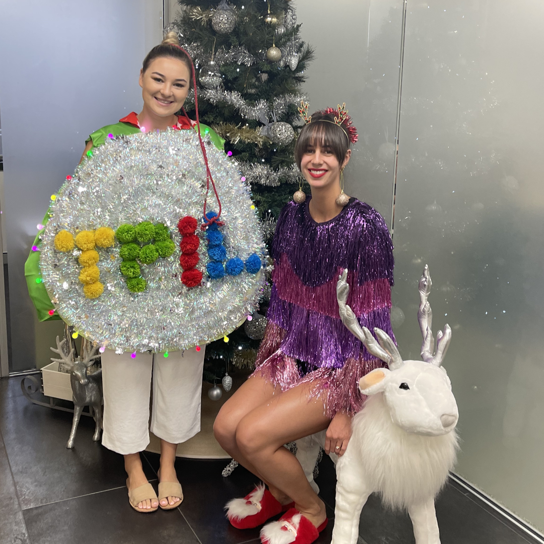 Some holiday fun around the office as dynamic duo Sami &amp; Monty won our 'best dressed' for the season. One of Santa's Reindeer -Prancer, popped in to provide a much needed rest for the girls (and to sniff out any left over mince pies).