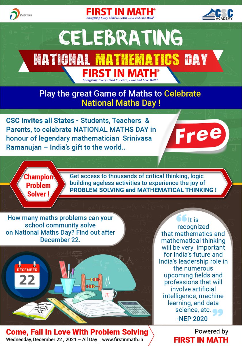 cscvellore1's tweet photo. Celebrating National Mathematics Day
Name   : sadhasivam 
Govt school Kunichi mottur https://t.co/EuDOBLs5Ej