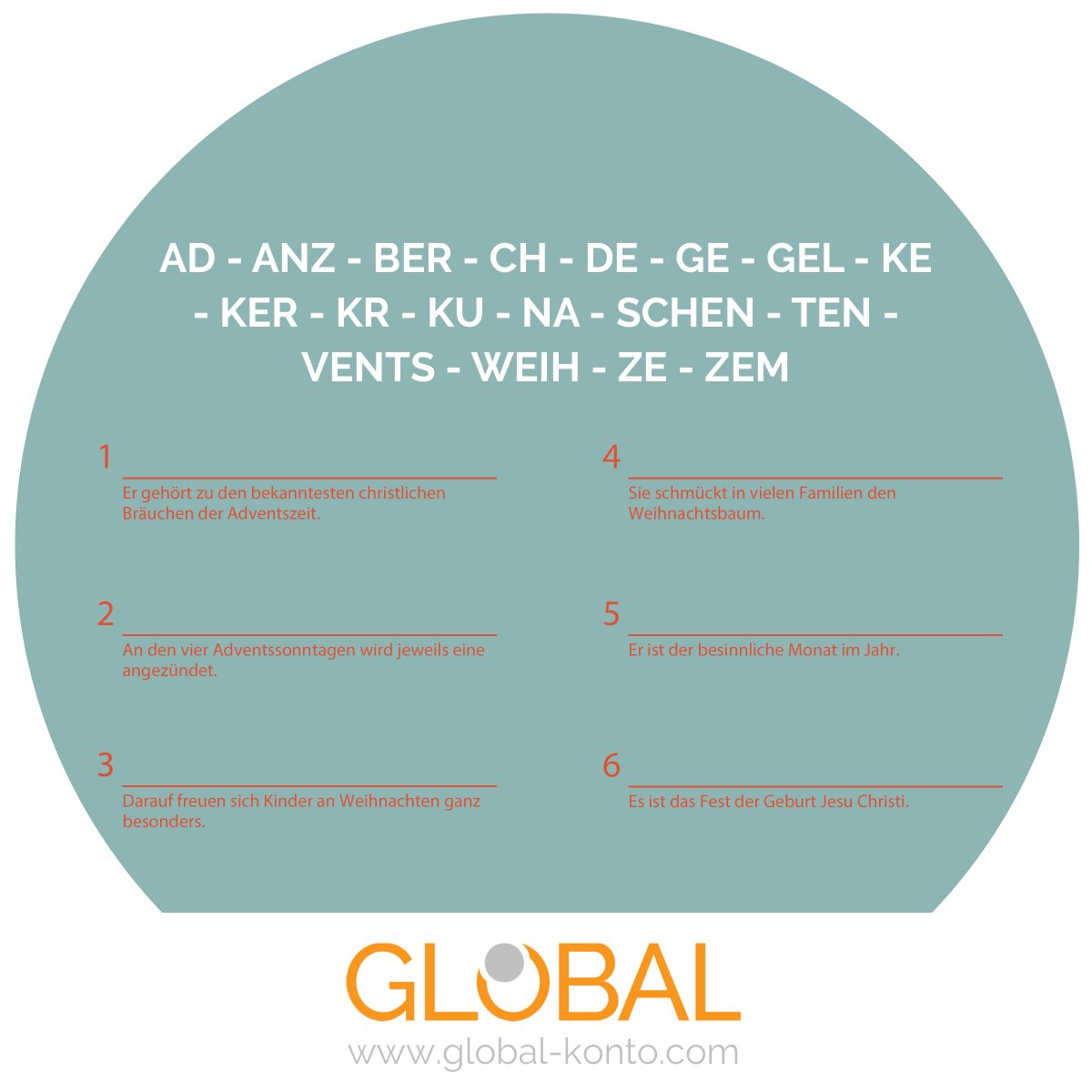 global_konto's tweet photo. #AdventskalenderFürJeden 🗝️🚪
Das Türchen 22 verbirgt sechs weihnachtliche Wörter. Aber welche? 🎅

Wir wünschen Ihnen viel Spaß.
#GlobalKonto #Adventskalender #Rätselspaß #Vorfreude #Weihnachten https://t.co/HyQDXpHNXZ