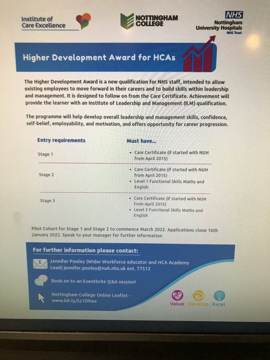 Exciting Opportunities for HCAs- higher Development Award !! 🎉🎉<a href="/widerworkforce/">Widerworkforce@NUH</a> @NUHInstitute