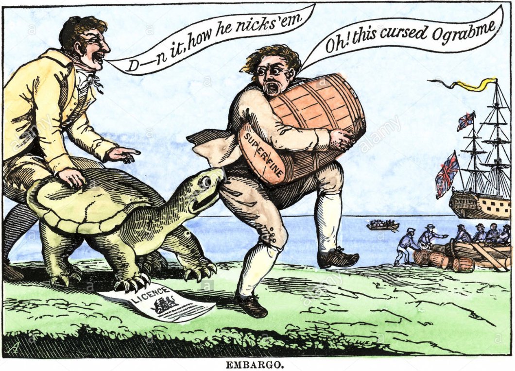 mariobianchi18's tweet photo. Il #22dicembre 1807 lβ#EmbargoAct, che vieta il commercio con tutte le nazioni straniere, viene approvato dal Congresso degli Stati Uniti, su pressione del Presidente Thomas Jefferson, riconoscendo che gli Usa sono militarmente troppo inferiori alla Gran Bretagna e alla Francia. https://t.co/5US0m6k0zU