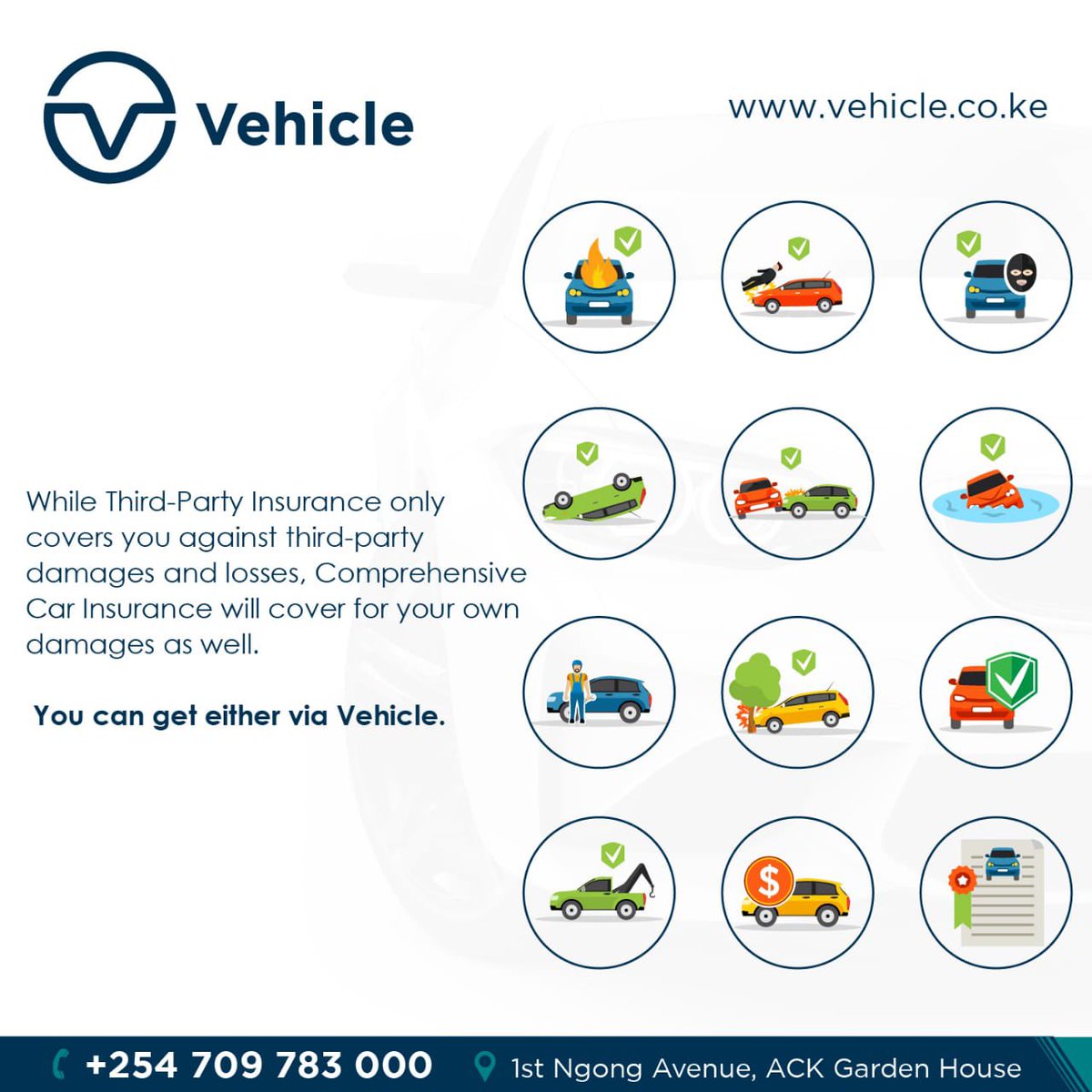 VehicleKe's tweet photo. Are you looking for Third-party Insurance or Comprehensive Car Insurance this festive season?
You can get either via https://t.co/JAFFmAWgza
#Vehicle #ComprehensiveMotorCover #MotorCover #RoadSafety #XmasRoadChallenge https://t.co/nA9lxrlDqP