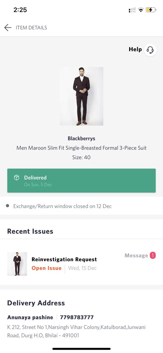 iamanunaya's tweet photo. Never thought of taking this step to put my complaint on this platform but i had to do this since your investigation &amp; escalation team failed to answer my queries for wrong product delivery.
Myntra Cmpl no-IN21121522344933722631 
Nat’l Consumer Compl no-3165330 @myntra @consaff https://t.co/EGRMXMAT3k