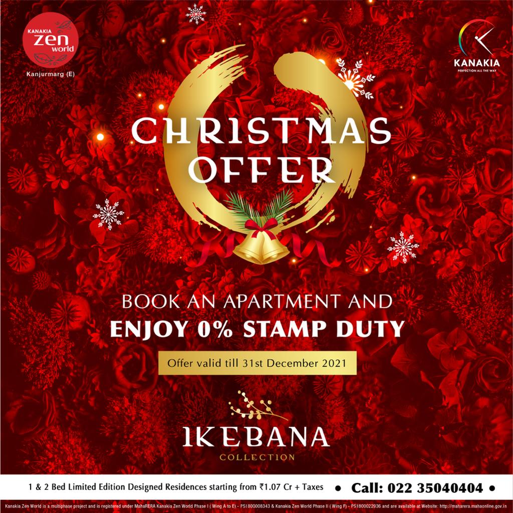 kanakia_spaces's tweet photo. The Holiday Season brings with it some amazing offers! Book your home at #TheIkebanaCollection by Kanakia Zen World at 0% Stamp Duty*.
#KanakiaSpaces #KanakiaGroup #PerfectionAllTheWay #Kanjurmarg #KanakiaZenWorld #Mumbai #RealEstateRevolution #realestate https://t.co/sPRJ6gDesF