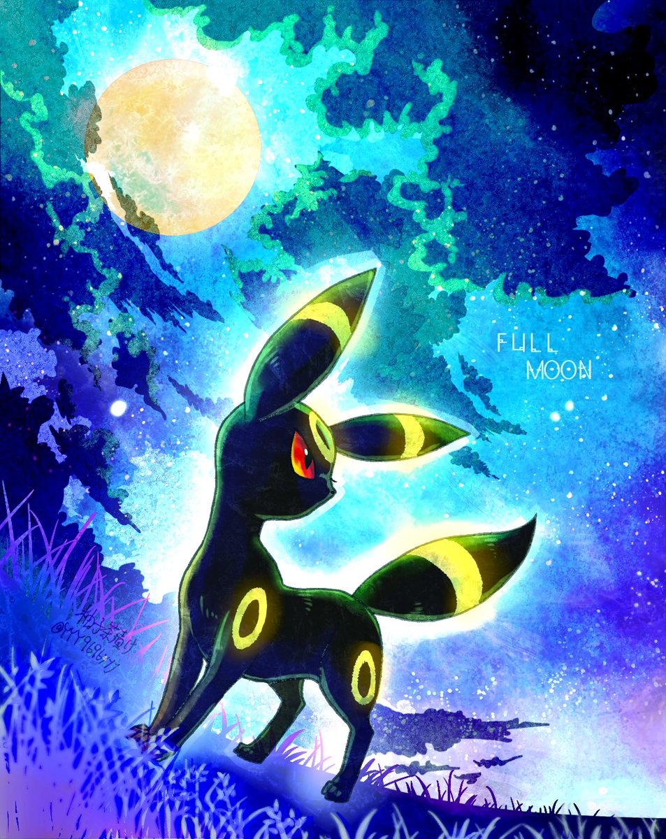 pokemon (creature) no humans solo sky night red eyes star (sky)  illustration images