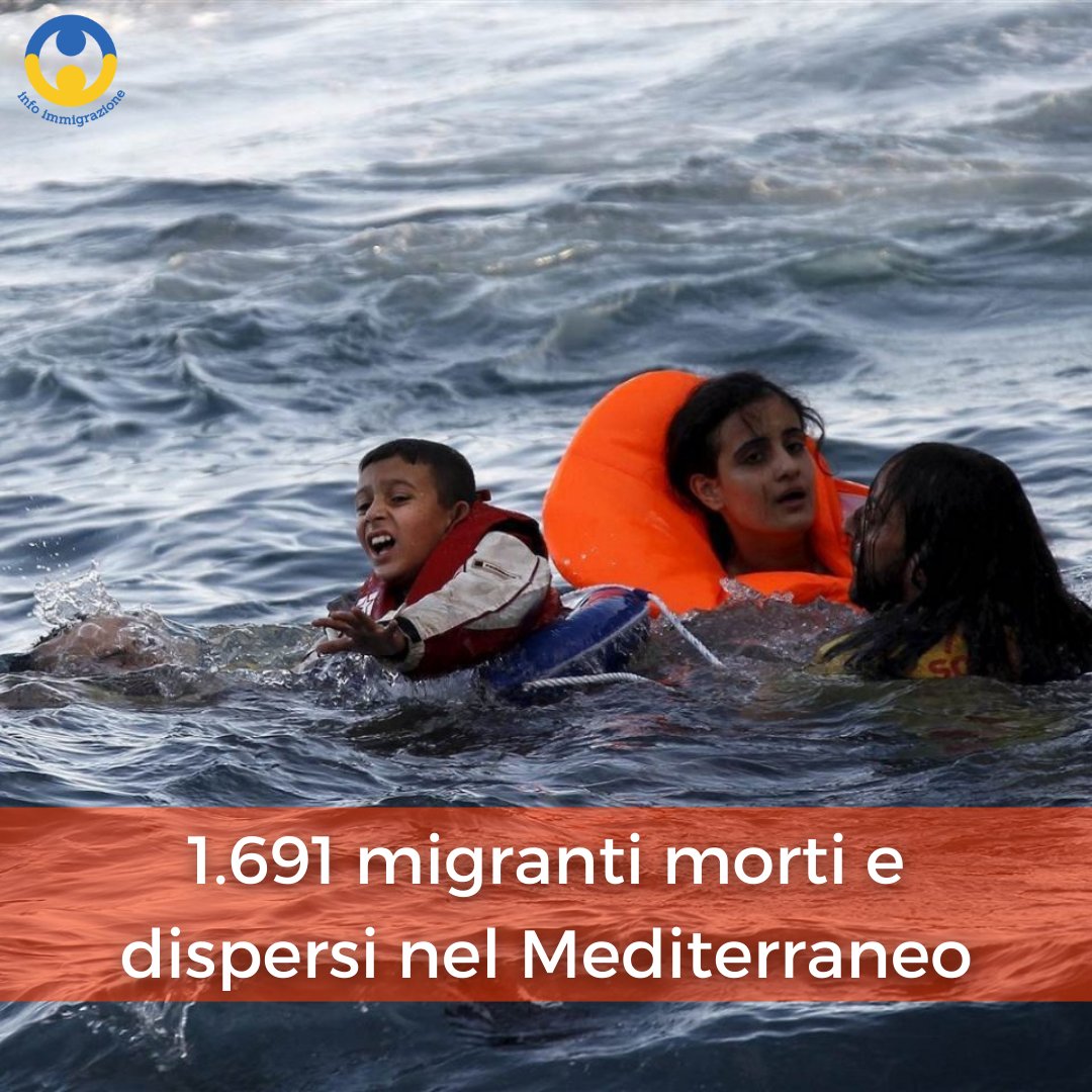 IImmigrazione's tweet photo. Secondo i dati dell'@UNmigration sono 1.691 i migranti morti o dispersi nel Mediterraneo solo nel 2021. Di questi, 63 erano bambini. 
Dal 2014 ad oggi, invece, il numero totale è di 22.977 persone. https://t.co/5ydxW9UXQU