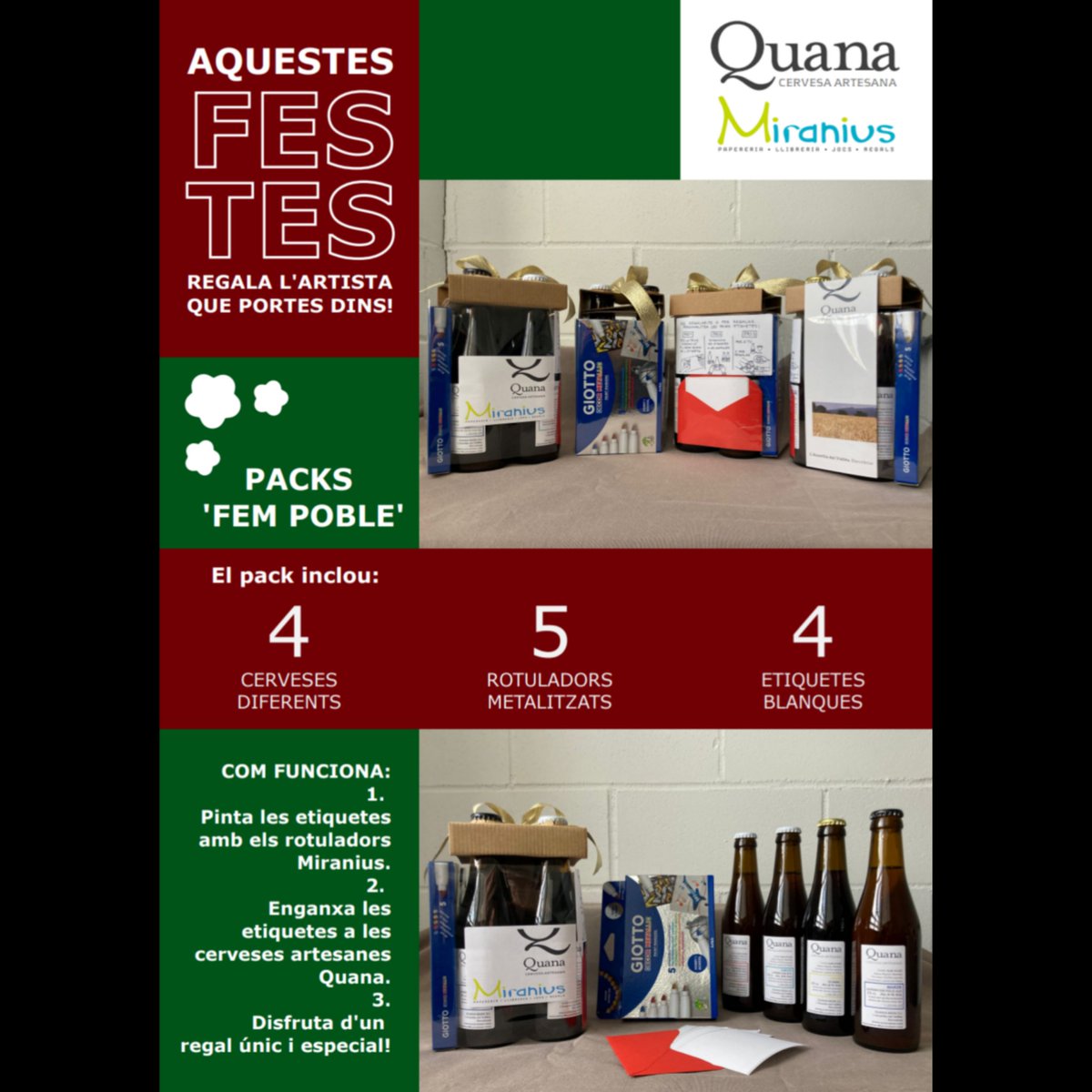 Quanabeer's tweet photo. Goita tu, quin poster més xulo! 
Que tu podries fer-ne un de millor?
Segur que si!! Demostra l'artista que duus dins!
Packs fem poble: Personalitza les etiquetes de les nostres cerveses artesanes i dona un toc especial al Nadal. https://t.co/bkvbkZZ3ZZ