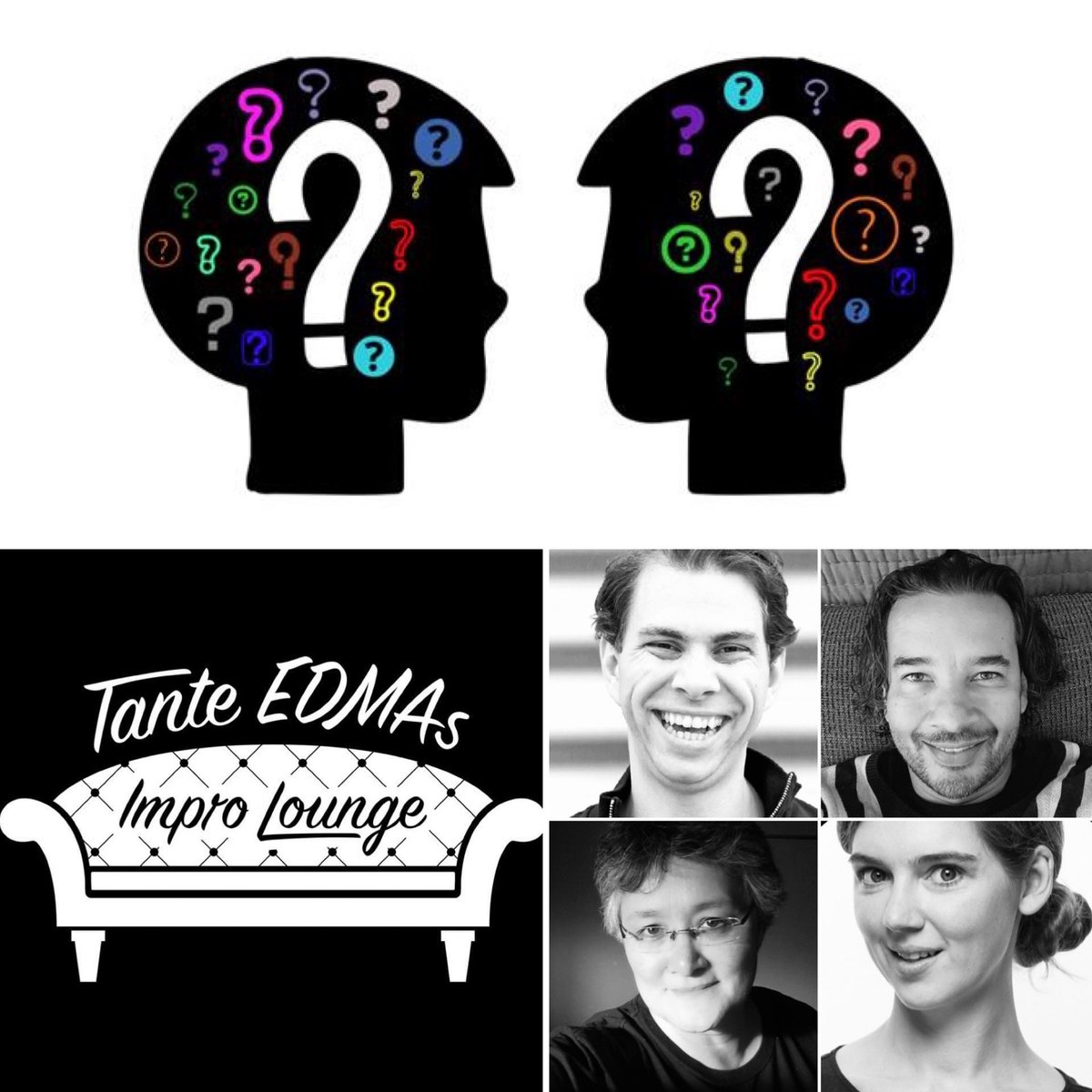 TanteEDMA's tweet image. Heute Abend spielen wir um 20 Uhr im @BuehnenRausch das Format #FragendesLebens und haben vier grandiose Gastspieler:innen mit dabei. #Improistgeil #TanteEDMA #ImproLounge #BühnenRausch