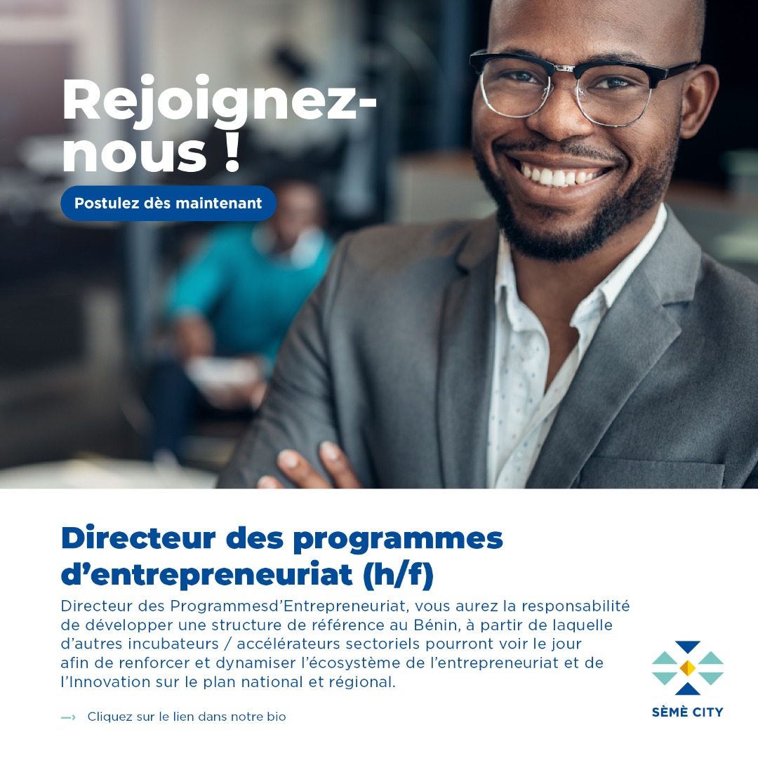SemeCity's tweet photo. Sèmè City recrutent les quatre postes suivants :

1) Responsable Suivi-Evaluation
2) Réceptionniste
3) Directeur des Programmes d’Entrepreneuriat
4) Assistant(e) Administratif(ve)

Pour plus d'info sur les postes, et pour savoir comment postuler, visitez : https://t.co/BnCWF27F5A https://t.co/nYWxWLJQzt
