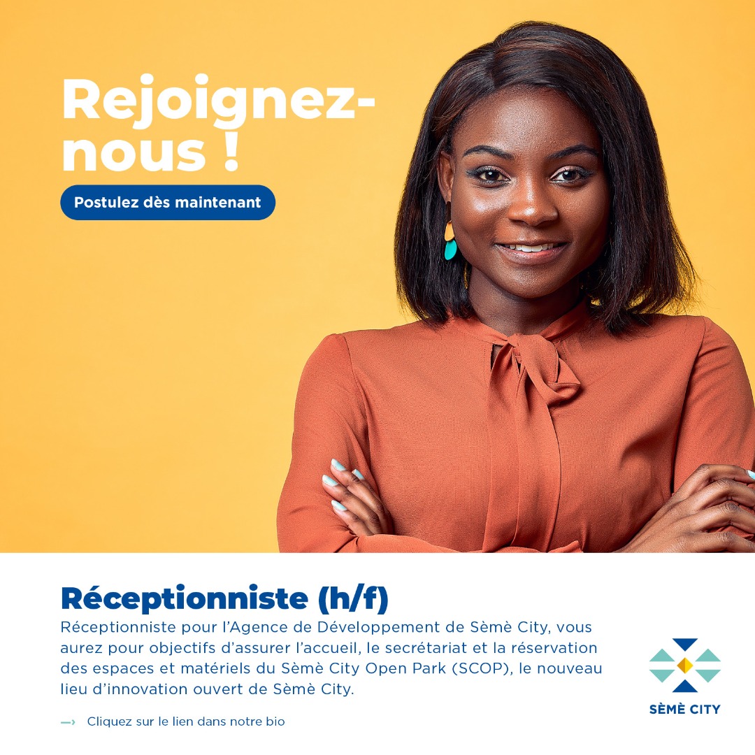 SemeCity's tweet photo. Sèmè City recrutent les quatre postes suivants :

1) Responsable Suivi-Evaluation
2) Réceptionniste
3) Directeur des Programmes d’Entrepreneuriat
4) Assistant(e) Administratif(ve)

Pour plus d'info sur les postes, et pour savoir comment postuler, visitez : https://t.co/BnCWF27F5A https://t.co/nYWxWLJQzt