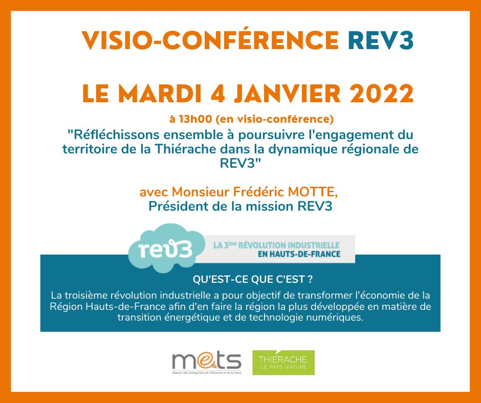 mets02140's tweet photo. [📢 INVITATION] 
Participez à un temps de présentation et d’échanges sur la 3ème révolution industrielle (REV3) 🏭 avec Monsieur Frédéric Motte, le mardi 4 janvier 2022 à partir de 13h en visio. 
👉 Inscriptions avant le 30 décembre : https://t.co/iXIvh3CrQc https://t.co/Iq4VID4x3e