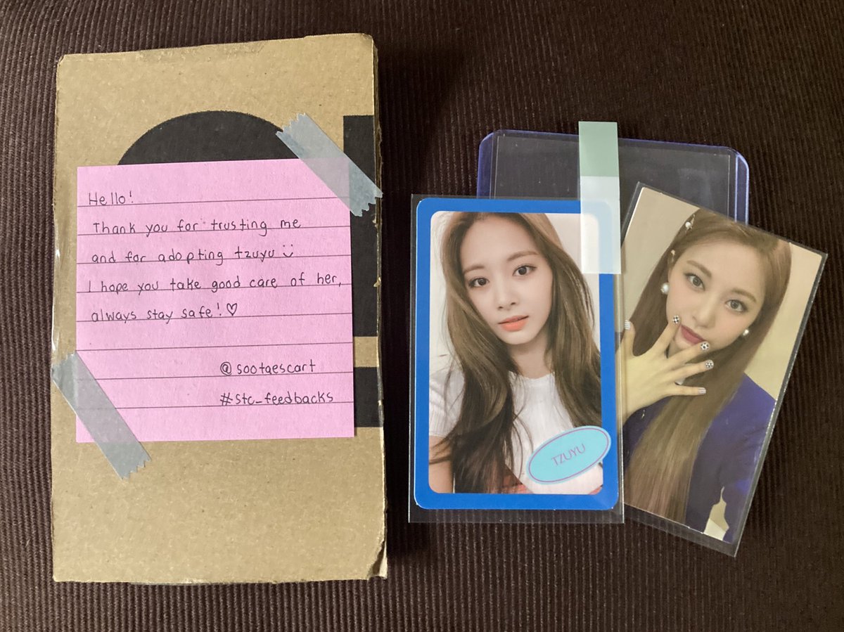TZUY0DA_'s tweet photo. thank u for the smooth and fast transaction, @sootaescart ! tzuyu arrived safelyyy ! :>
#stc_feedbacks https://t.co/qdWgHHFCUz