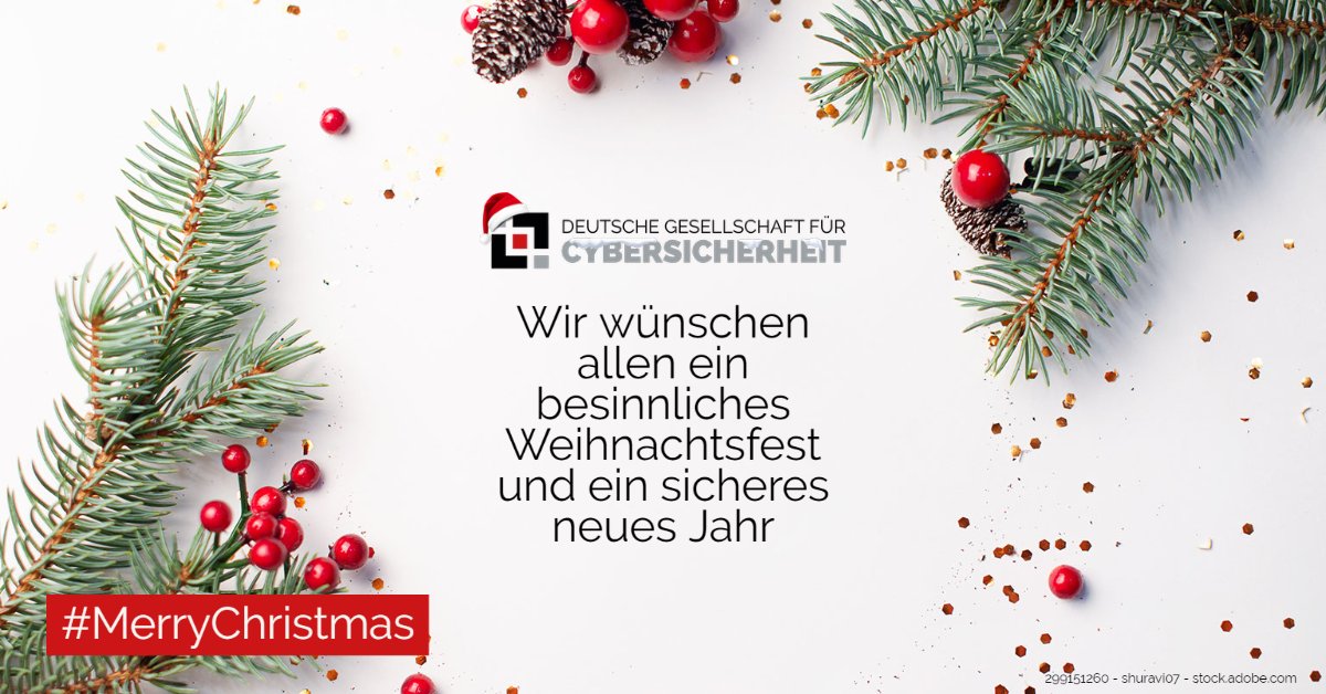 DGC_fl's tweet photo. Das gesamte DGC Team wünscht frohe Weihnachten sowie Gesundheit, Glück und Erfolg für's nächste Jahr. 

Vielen herzlichen Dank auch an unsere Kunden und Partner für die vertrauensvolle, partnerschaftliche Zusammenarbeit in 2021. 

#DGC #MerryChristmas #CyberSecurity https://t.co/p2pcVGs8KO
