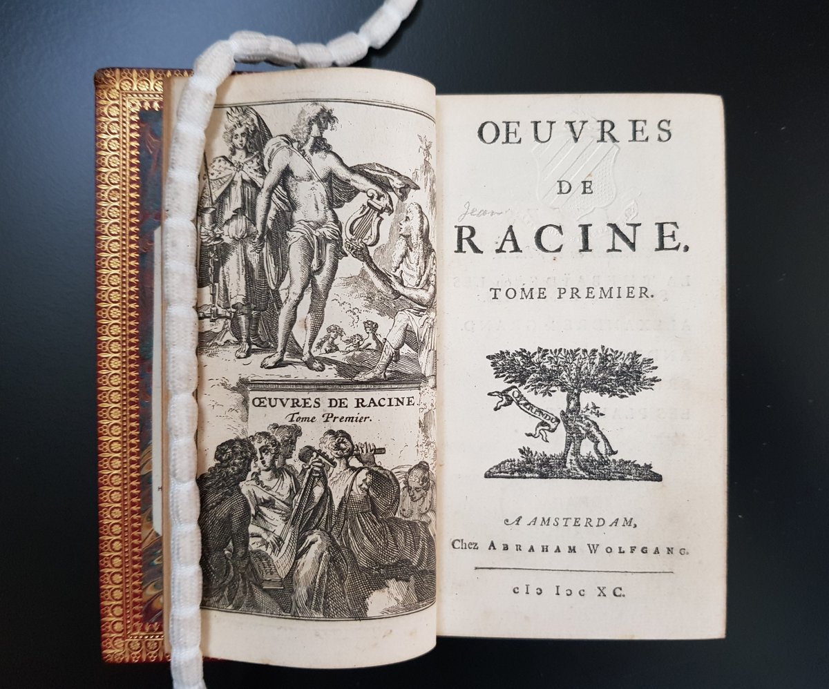 TrinCollLibCam's tweet photo. Happy birthday to French dramatist Jean Racine, born #otd in 1639. This is a collection of his works (1690-1692) from the #GryllsCollection in the #WrenLibrary. And an image of its endpaper, because we simply couldn't resist its beauty.
Catalogue record: https://t.co/qefJTBAA7x. https://t.co/jssEMYJkHt