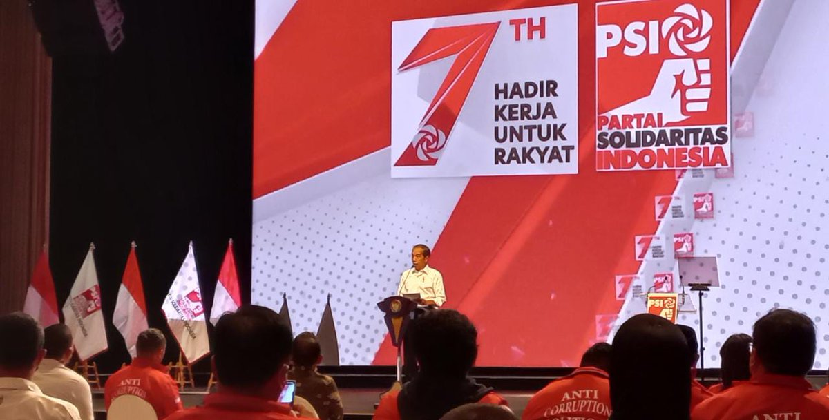 KolondamDaniel's tweet photo. Presiden Jokowi di Acara Ultah PSI 
@psi_id @kokokdirgantoro @sigitwid 

#7TahunPSI 
#JokowiPSI https://t.co/y7uYfAbJSK
