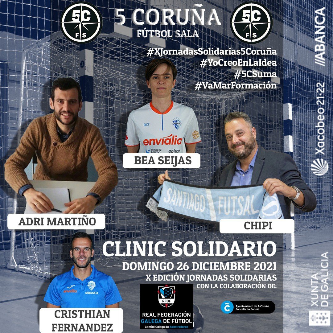 5Corunafs's tweet photo. ABIERTA LA INSCRIPCIÓN PARA EL CLINIC SOLIDARIO 5 CORUÑA FUTBOL SALA EN FAVOR DE CÁRITAS CORUÑA
Noticia completa:
https://t.co/IJdP4DcA9r
https://t.co/dJ91c1nrxs
#ClinicSolidario5Coruña
#XJornadasSolidarias5Coruña
#5CSuma https://t.co/gYcXpuHZic