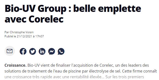 BIO_UV_Group's tweet photo. Article intéressant de @Boursier_com sur l'action BIO-UV Group : https://t.co/YzRbjkToo2
"Le titre BIO-UV offre un bon potentiel d'appréciation. Une valeur qui mérite mieux que ses prix actuels..."
#action #bourse #corelec #biouv https://t.co/Avj7nlIQRZ