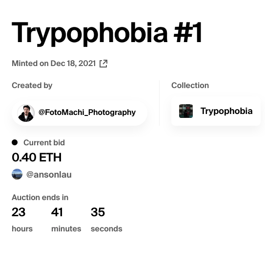 ckeith_pm's tweet photo. Day #9 @withFND and BIDDING HAS STARTED the 4TH TIME!

Huge thanks to another great collector @Anson_LauHK from HK! He owns almost 50 #NFT on FND. Check it out and FOLLOW HIM!

Also, big thanks to @withFND team! It is your platform that makes all my sales possible

#NFTCommunity https://t.co/Sy7NxAvYe1