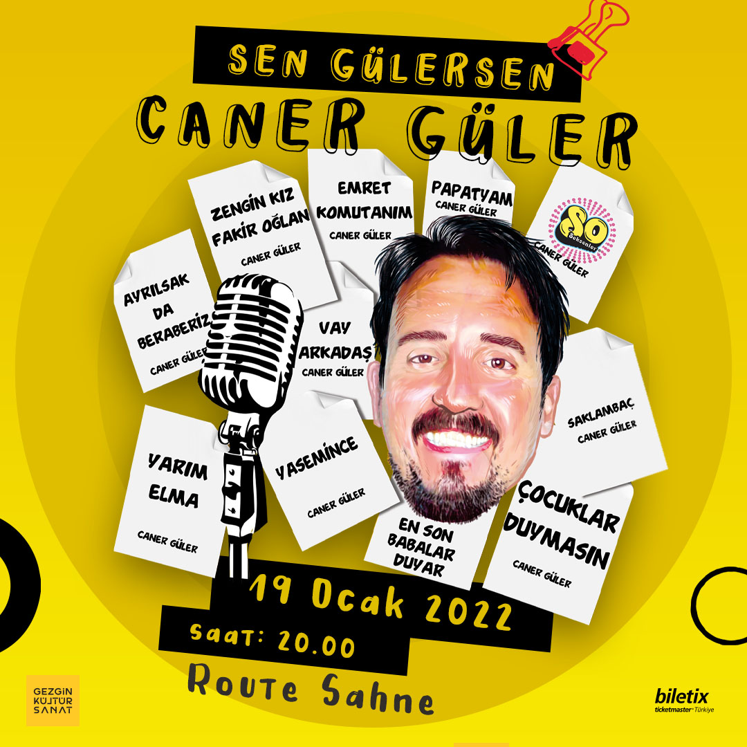 Kahkaha tufanına hazır olun🤣

“Ayrılsak da Beraberiz","Yarım Elma","Seksenler" gibi pek çok sevilen televizyon dizisinin senaristliğini yapan Caner Güler, tek kişilik gösterisiyle kişisel talihsizlikler antolojisini gözler önüne seriyor.

🗓️ 19 Ocak
⏰ 20.00
📍 <a href="/RouteAnkara/">Route</a>