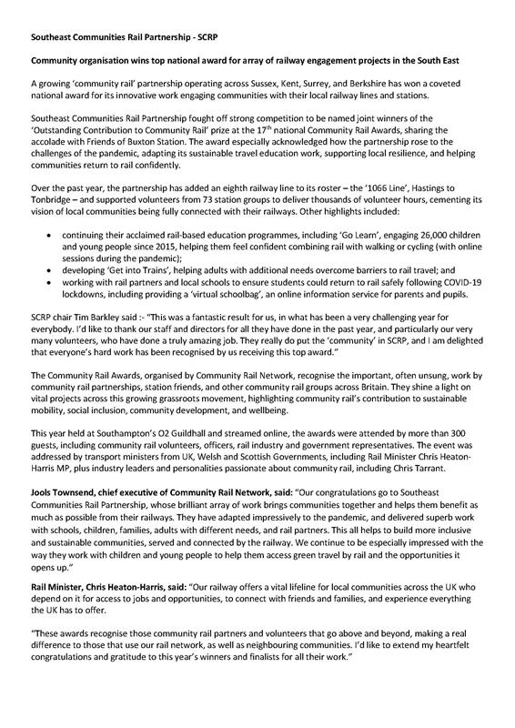 Southeast Communities Rail Partnership in Battle, East Sussex hugofox.com/news/southeast…