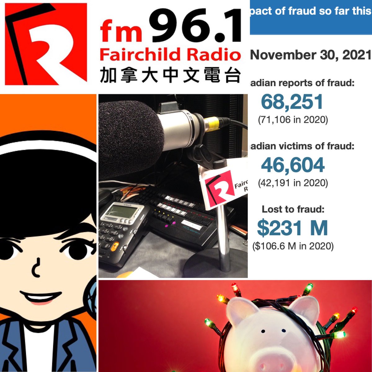 ymmijnay's tweet photo. Catch #JimmyYan #吉米言 on Air w/ host #CarmenShao for Wed. Dec. 22 b/w 6&7 PM on FM96.1 in #Chinese #漢語 @am1470fm961 at https://t.co/7yl5Z9hRU0 (click ”LIVE FM96.1” in the upper right corner). Subject: #AntiFraud. https://t.co/GWrlr0d6Ml