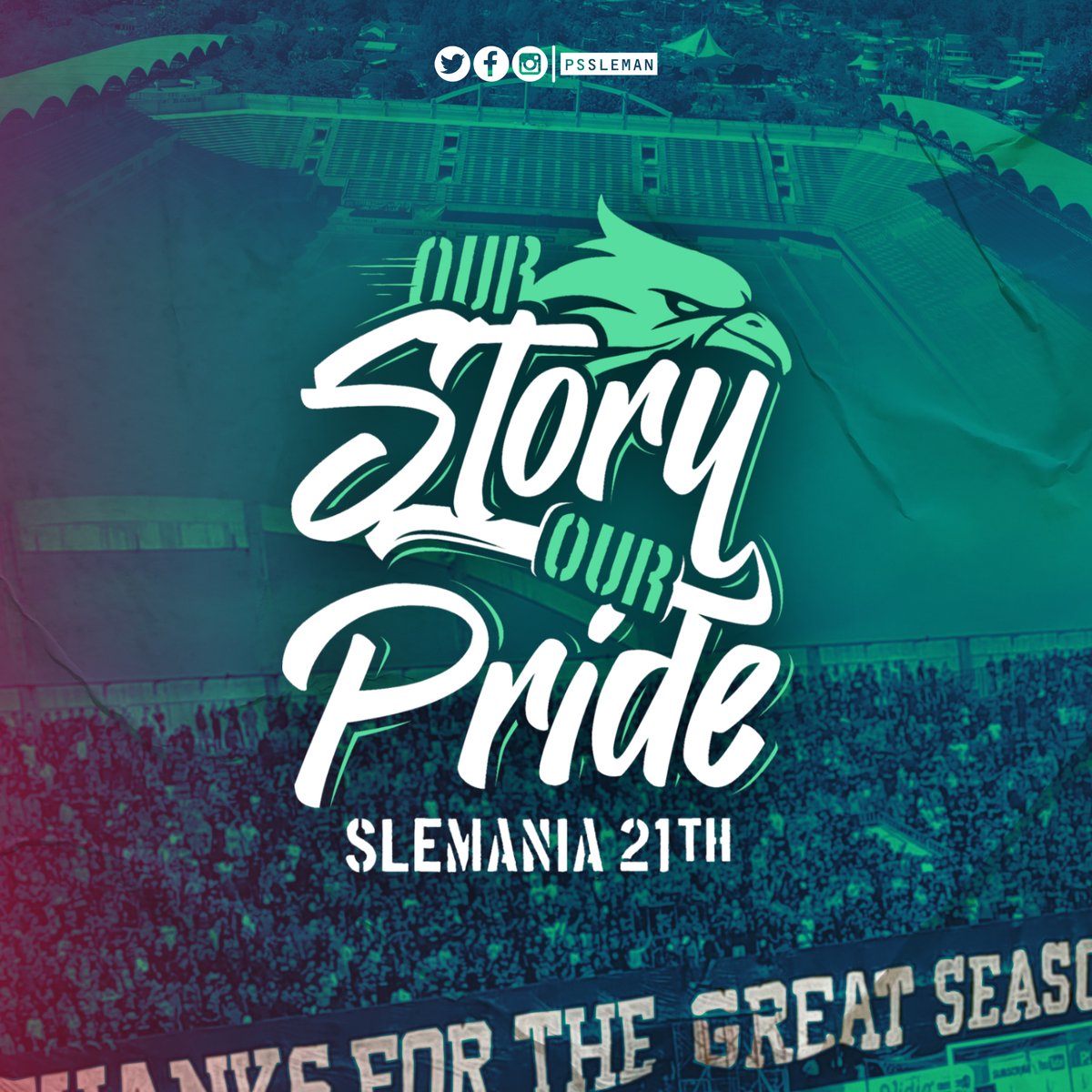 PSSleman's tweet photo. Selamat bertambah usia @S1H_Slemania !

Semoga terus bergairah dalam mendukung Super Elja ✊
Tetep ning mburine PSS caket ya! 💚🦅

#PSS #COSE #Slemania21th #AnniversarySlemania https://t.co/G1Zbl3q9jd