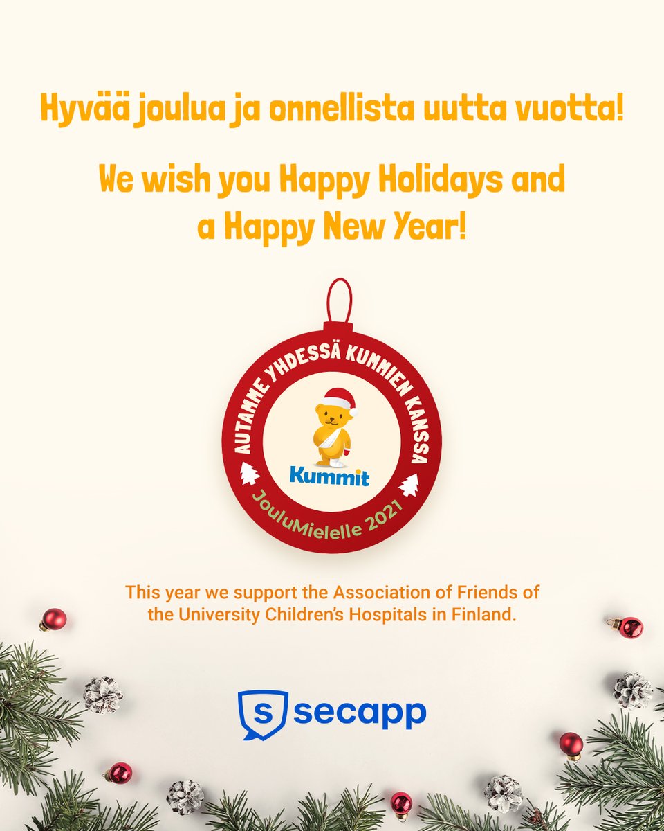 On tullut aika kiittää teitä kaikkia kuluneesta vuodesta sekä toivottaa hyvää joulua ja onnellista uutta vuotta 2022! ✨

It is time to thank you all and wish you Happy Holidays and a Happy New Year 2022! ✨

 #criticalcommunications #kummitry #joulumielelle
