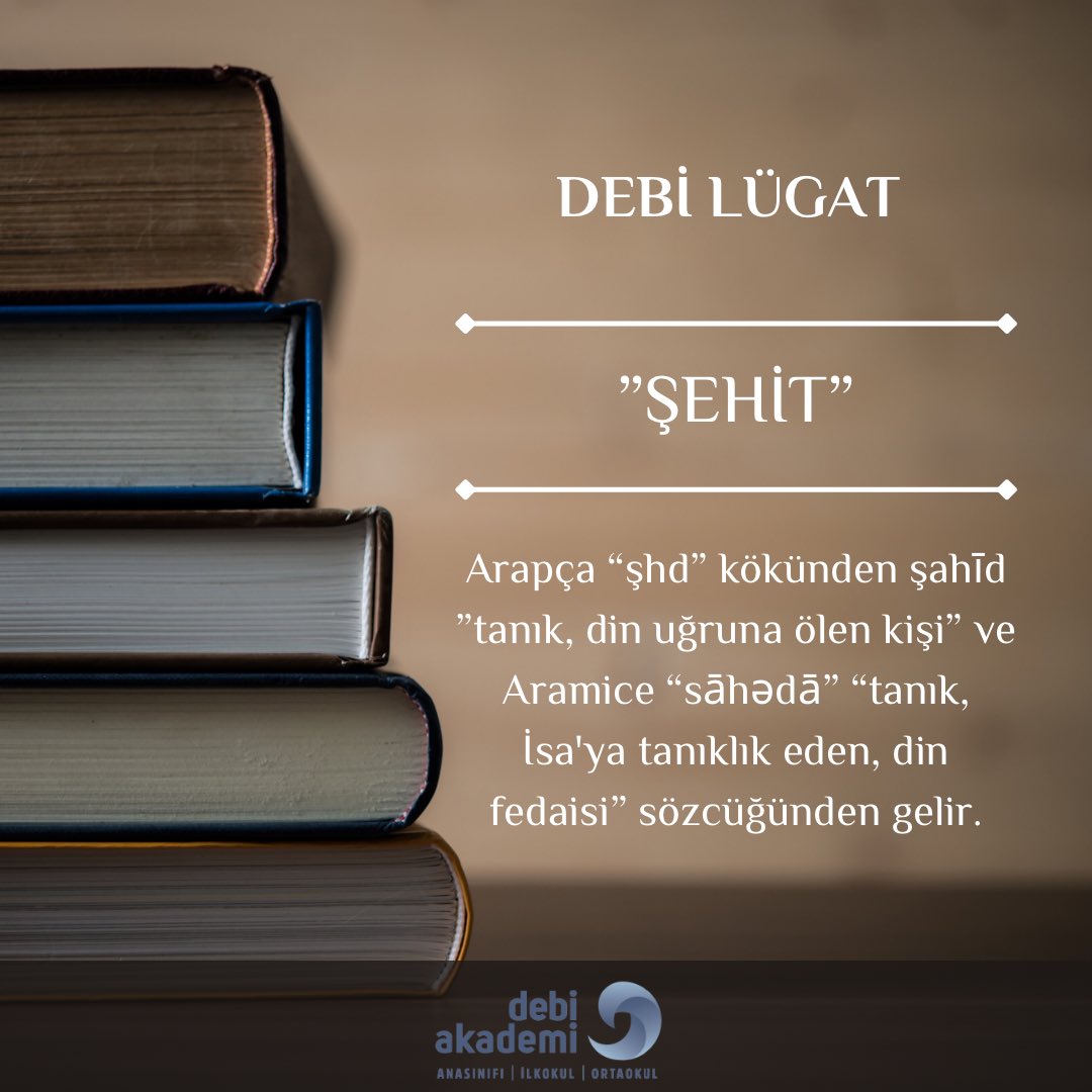 “Ey, bu topraklar için toprağa düşmüş, asker!
Gökten ecdâd inerek öpse o pâk alnı değer.”

#DebiAkademi
#DeğerliBilgi
#22Aralık1914
#Sarıkamış
#Şehit
#Etimoloji