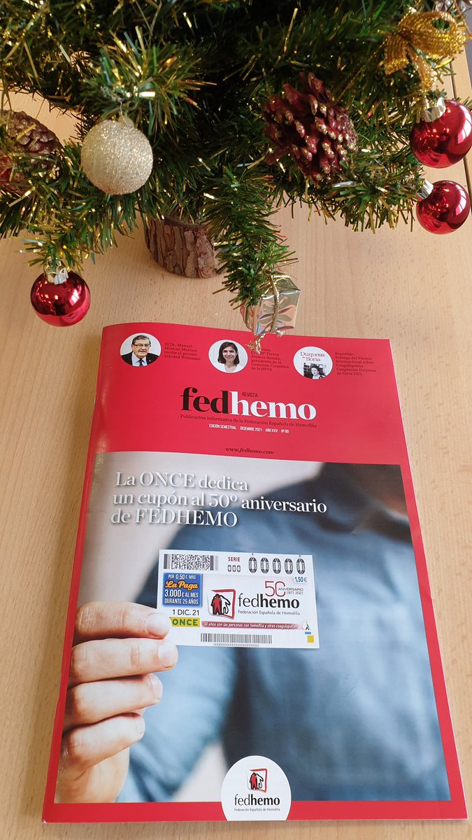 juanterra2's tweet photo. Atención a vuestros buzones, ya está en camino el n° 80 de la Revista @fedhemo, con interesantes artículos sobre #hemofilia y otras #coagulopatías.
Si no os ha tocado la lotería, por lo menos podéis animaros leyéndola. Aprovecho para desearos una Feliz Navidad y un saludable 2022 https://t.co/scyi5qbHkW