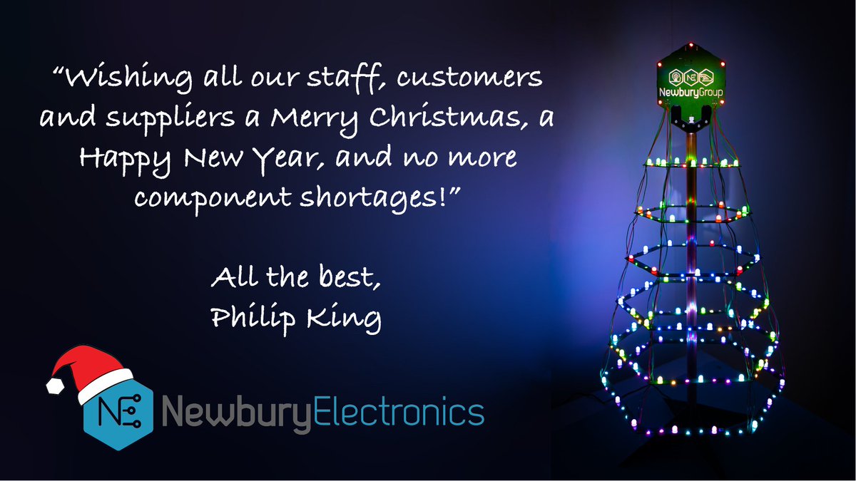 A message from our Managing Director &amp; Owner of Newbury Electronics Ltd
#merrychristmas2021 #allthebest #happynewyear2022 #customers #suppliers #electronics #PCB #ChristmasTree
