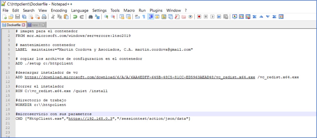 martincordova's tweet photo. Creating a Winx64 docker container for a C++ application is simple, just a folder with the executable and its DLLs (openssl) and the Windows image. Simplicity works. #docker #cplusplus #microserver #json #microservices #odbc #sql https://t.co/hsZgT3lN6H
