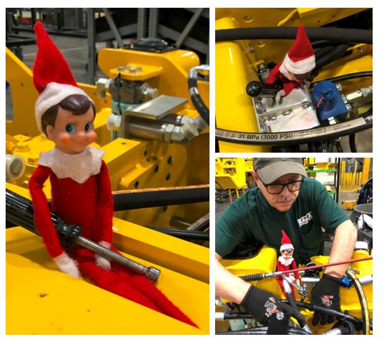 sakaiamerica's tweet photo. We had some help today on the assembly line putting together one of our asphalt rollers.
#mastersofcompaction
#elfonashelfhelpsSakai https://t.co/RXux59KChW