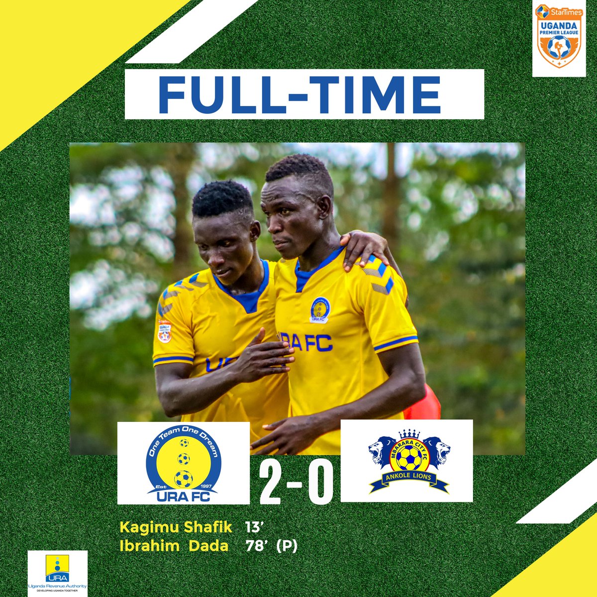𝐅𝐔𝐋𝐋-𝐓𝐈𝐌𝐄 | Back to winning ways with a clean sheet. Merry Christmas tax collectors. 🥰

#URAFC  #URAMCFC