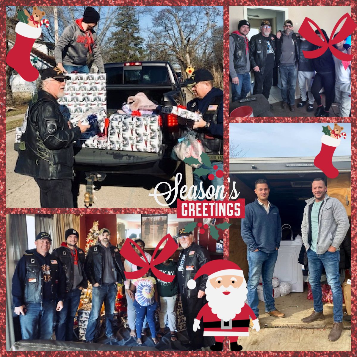 DaytonPolice's tweet photo. Some of our #BlueElves enlisted help from their friends for their #AngelTree families.
Off. Miniard & Sgt. Cairns tapped Uncle Sam's Avengers M.C. CH 2 OH to assist with their 2 adopted families.
Sgt. Banks & #GoodGuyGroup was able to pull off a washer/dryer for their family. https://t.co/sOQSHdXJiI