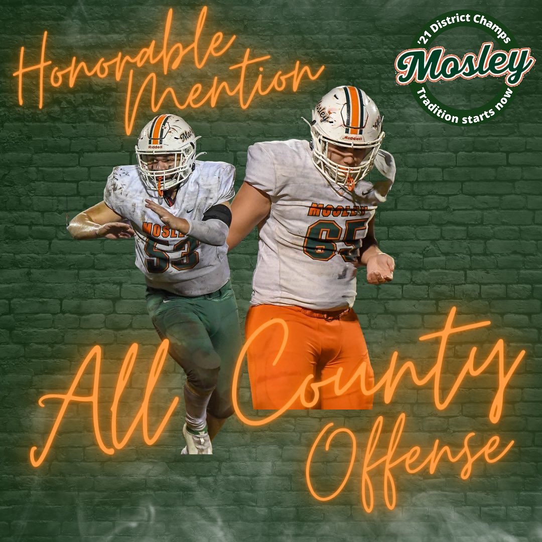 MosleyDolphinFB's tweet photo. Congratulations to all our guys who made All County Offense. 
#MosleyMade https://t.co/RLEpJcAqpv