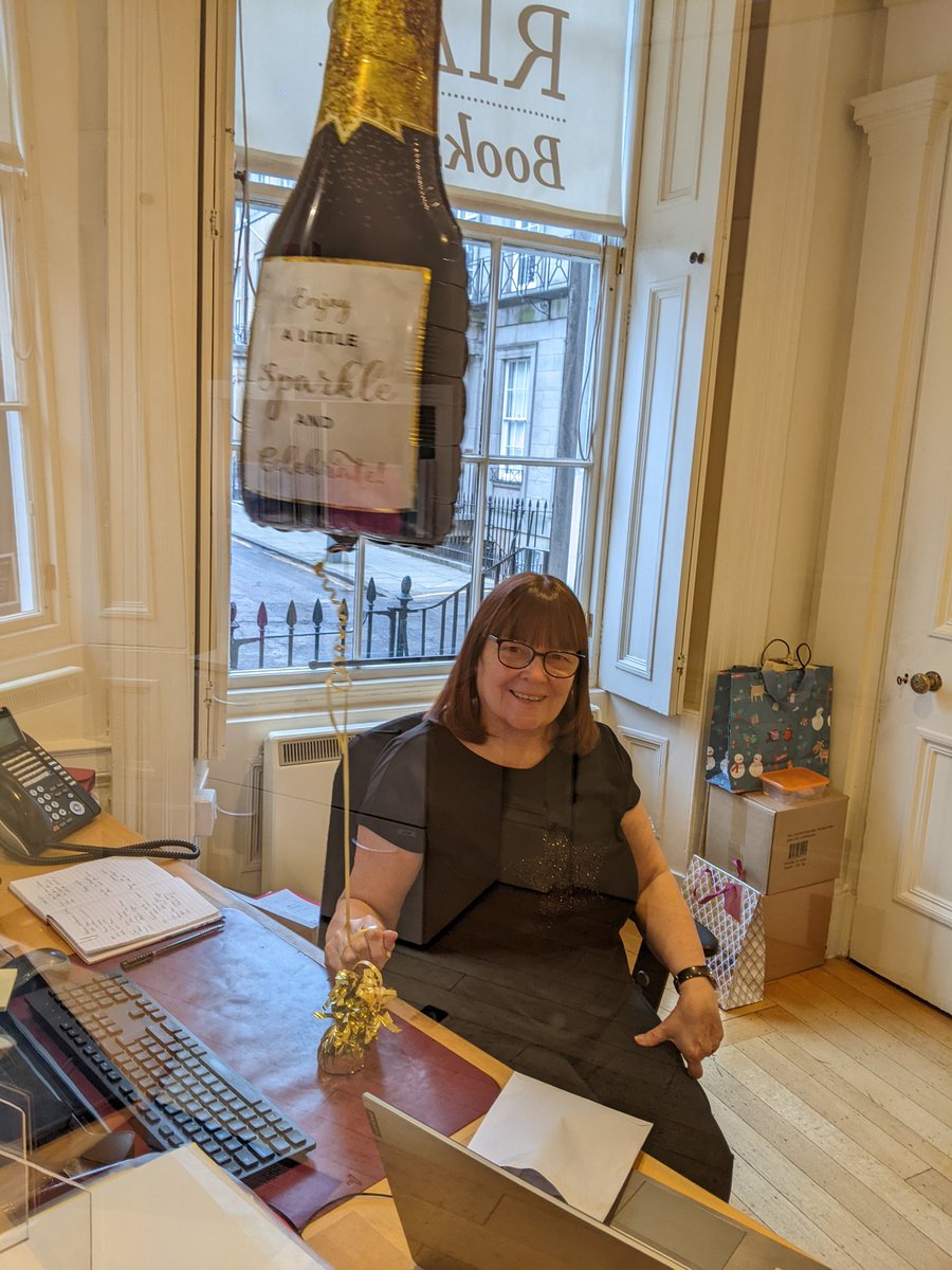 BookshopRIAS's tweet photo. It's the last day in the #RIASBookshop and reception for our lovely Lorraine! She has been working for the RIAS for 16 years and now she's retiring to enjoy many more adventures ahead! Thank you for all your wisdom, laughs and kindness. We'll miss you! 🥂📚🤗 https://t.co/9ERonJ3WsC