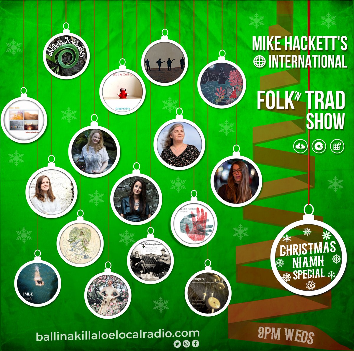 Mike_Hackett's tweet photo. 9pm - my 2nd, first annual Christmas Niamh Special  @niamhparsons @niamhdunnemusic @niamhnicharra @niamhreganmusic + @ultanconlon @lwspellsongs @greenshinemusic @musicbyloah @cocaoimh @JakeSusanna @robbiebodhran @ryanmolloymusic  @aislinglyonsmus stream➡️https://t.co/Pbne5dGKNP⬅️ https://t.co/RuHk8AmiDW