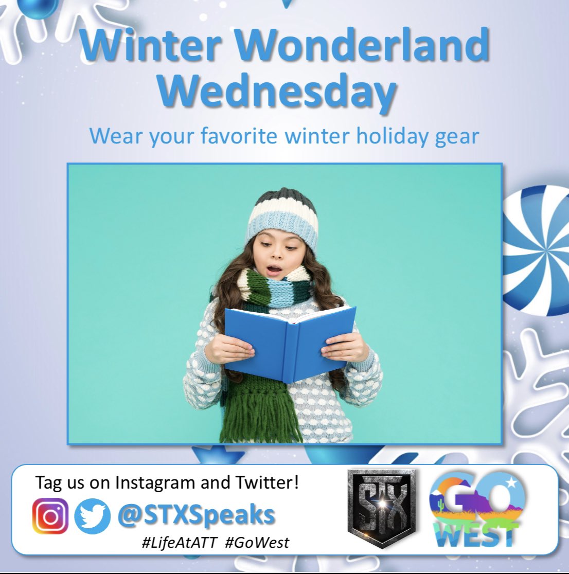 STXspeaks's tweet photo. It’s Winter Wonderland Wednesday! We want to see you having #FunAroundSTX by wearing your favorite winter holiday gear! Be sure and Tag @STXSpeaks for a chance to win some swag!
#LifeAtATT • #WeAreSTX • @GoWest https://t.co/A8S1EOsKil